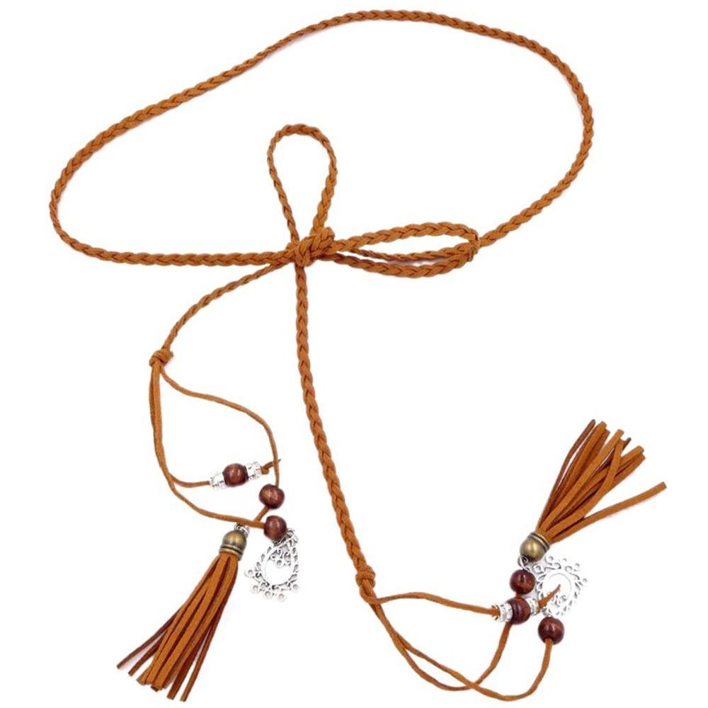 Chinese Style Knot Decorated Waistband Braided Belt Waist Chain Tassles Belts Waist Rope