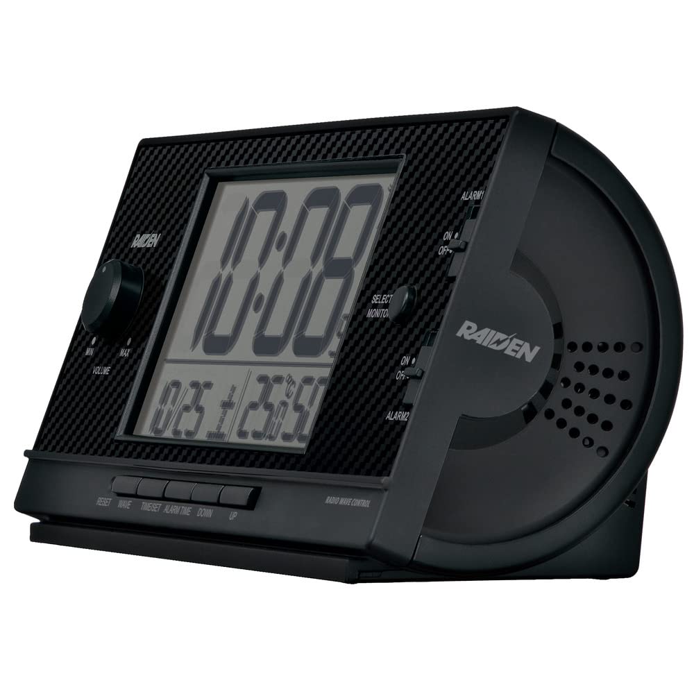 Seiko Radio Wave Digital Alarm Clock PYXIS Raiden Black 77×167×57mm NR539K
