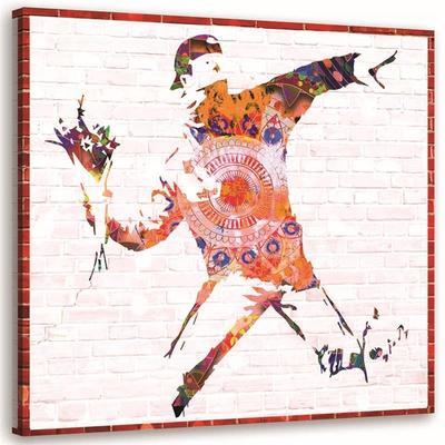 Canvas Print Banksy Street Art Flowers