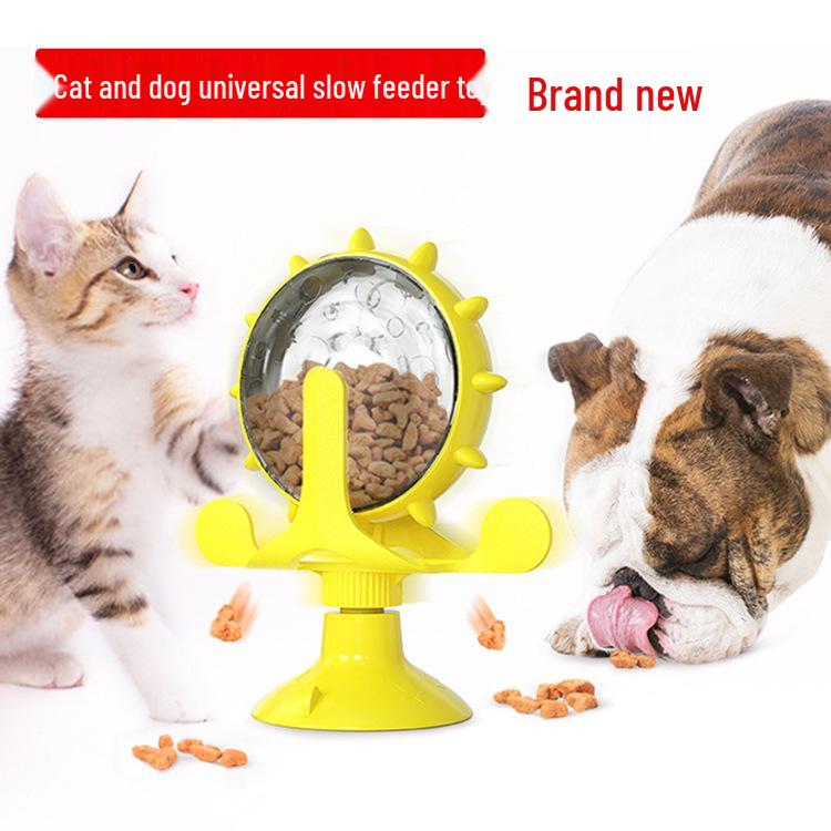 Pet Toys: Small Puppy Teaser & Cat Slow Feeder Windmill
