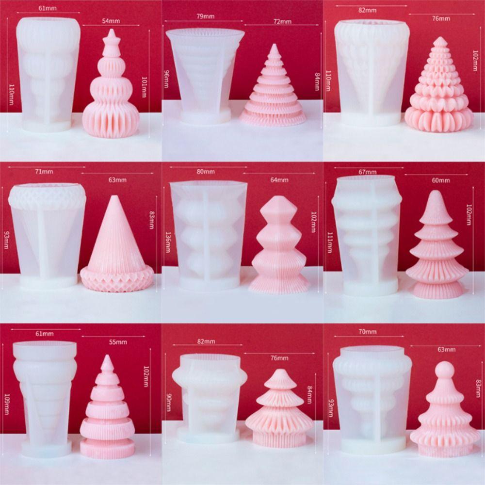3D Christmas Tree Cake Resin Mold Epoxy Resin Soap Mold Candle Silicone Mold  Handmade