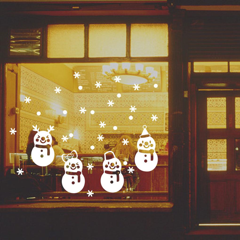 Christmas Snowman Design Wall Sticker Decal Removable PVC Bedroom Living Room Wall Art Mural Decor