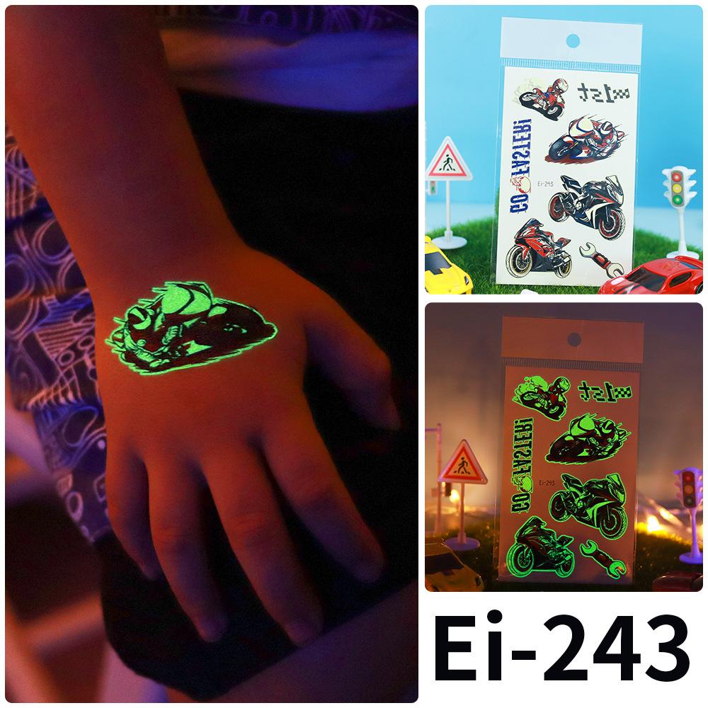 Children's Cartoon Glow-in-the-dark Tattoo with Fluorescent Green Waterproof Bonus Sticker