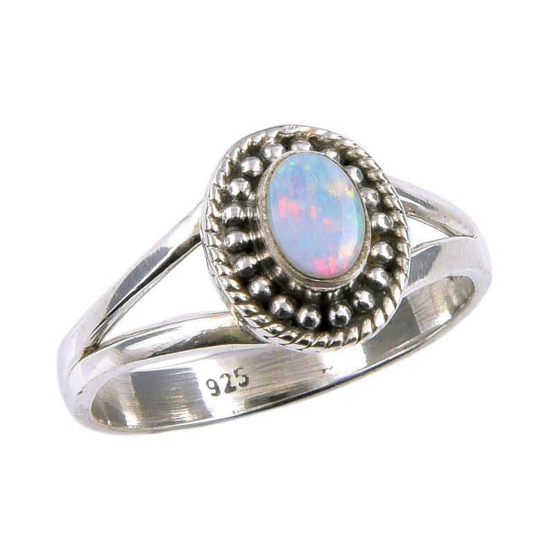 Natural Australian Opal Gemstone 925 Solid Sterling Silver Ring Size 6.5 i4m29