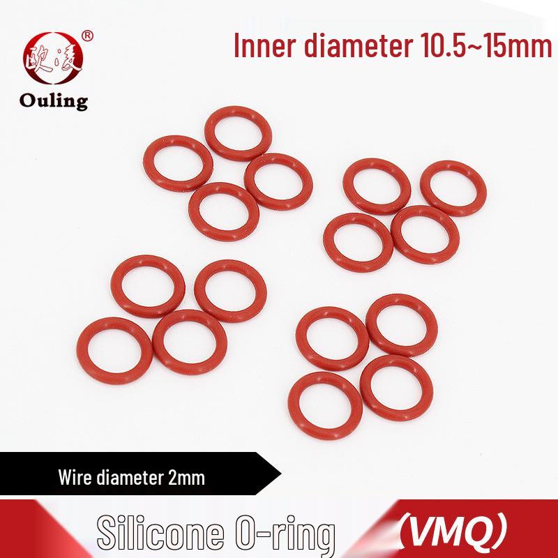 Red Silicone O-Ring, 10.5-15mm OD x 2mm, Waterproof Seal OD 10.5*2mm (10 pcs) Red Silicone O-ring
