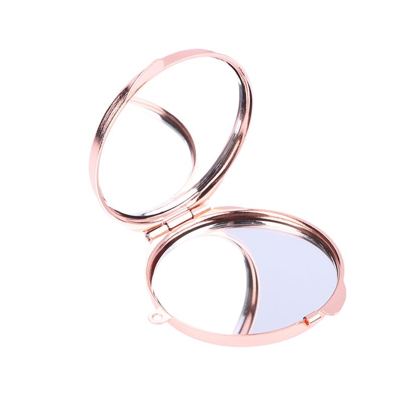 Cosmetic Mirror Metal Folding Keychain Makeup Mirror Mini Folding Mirror Keychain Round Heart Oval Square Shape Double Sided