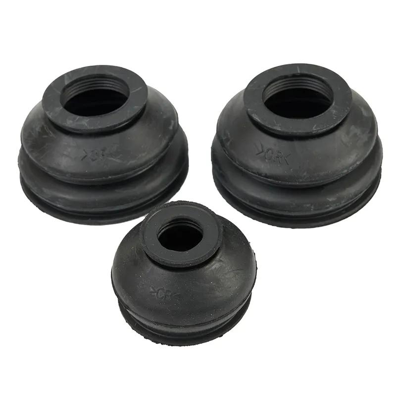 6x Turn To Rod Ball Head Dust Protection Rubber Cover Dust Cover Boot Set Black Ball Joint Boot Car Accessories