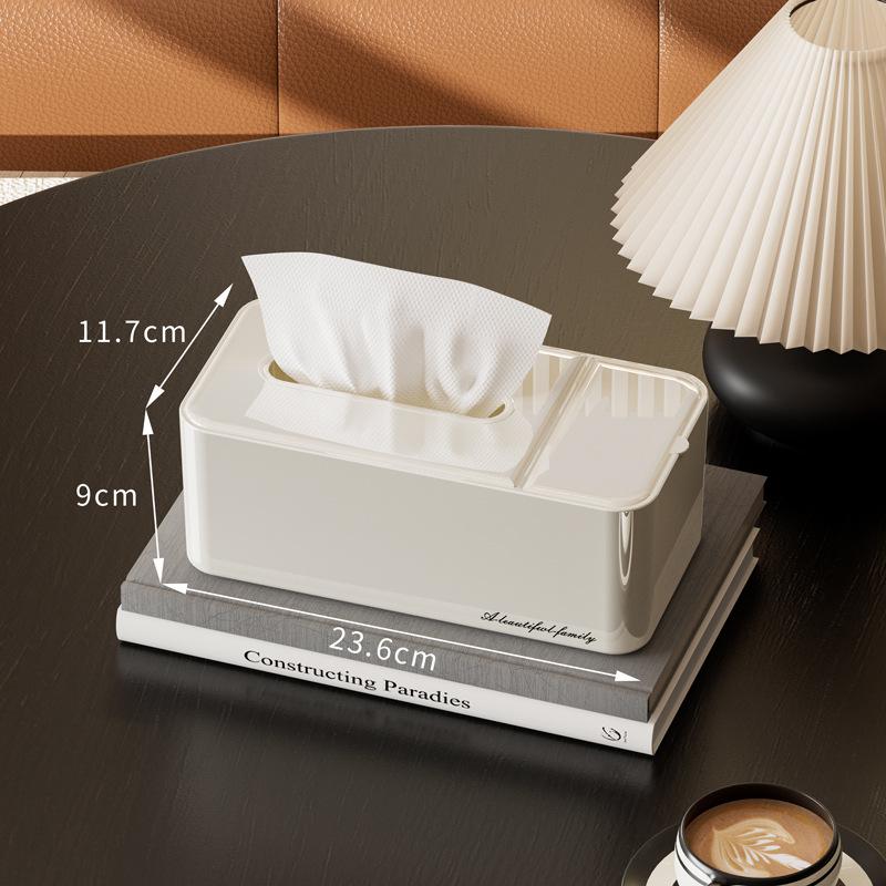 Creative Extractable Tissue Box White Plastic Toothpick Cotton Swab Storage Box Modern Dining Table Tissue Box Room Decoration