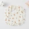 Ruffle Baby Drool Bibs: Pure Cotton Printed Lace Bibs