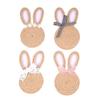 Pack Of 4 Easter Rabbit Themed Handcrafted Jutes Rope Coasters For Festival Holiday Celebration Elegant Table Decoration