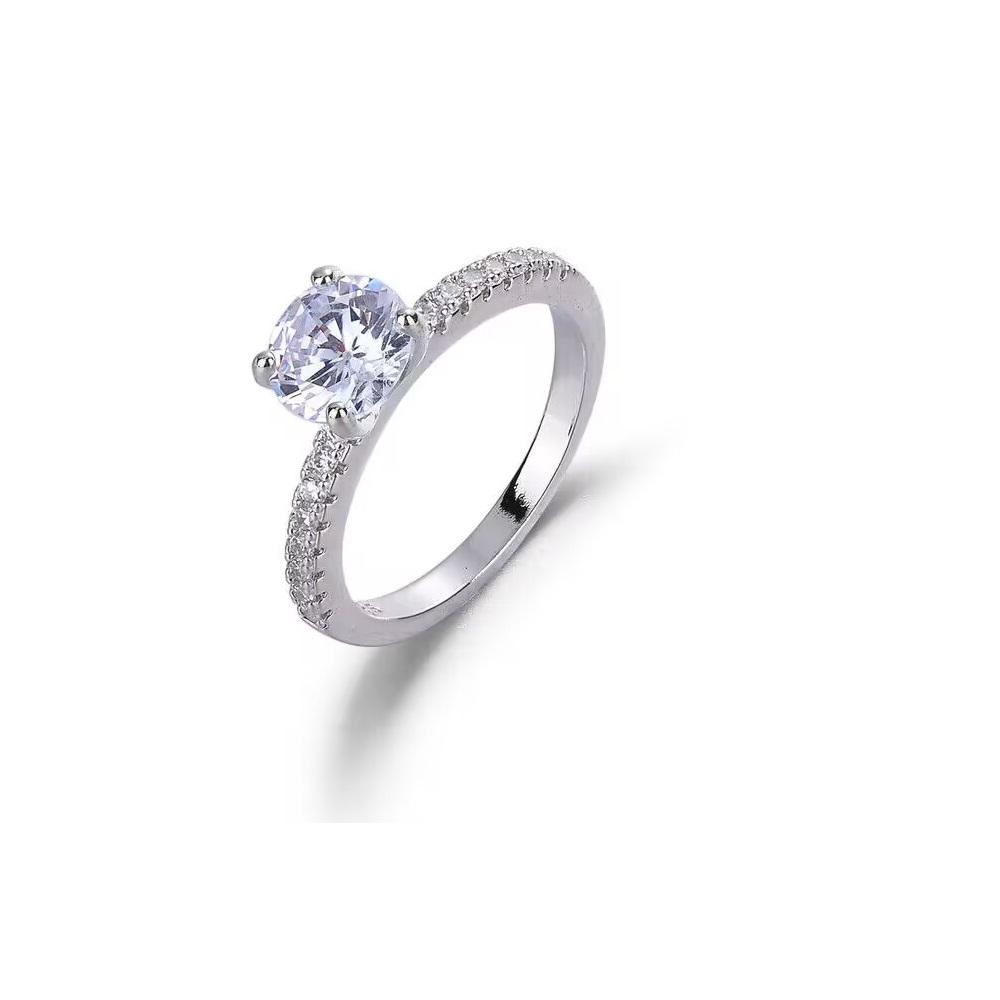 Women Trendy Shiny Crystal Ring Simplicity Elegant Temperament Engagement Wedding