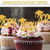 10Pcs Graduation Cake Decorations Cupcake Toppers 2025 Grad Party Supplies Graduation Dessert Picks School Ceremony Cake