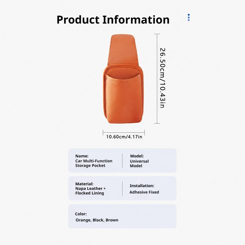 SEAMETAL Car Door Cup Holder Box Drink Rack Storage Bin Car Door Storage Pocket Leather Texture Soft Lining Phone Key Organizer Adhesive Mount
