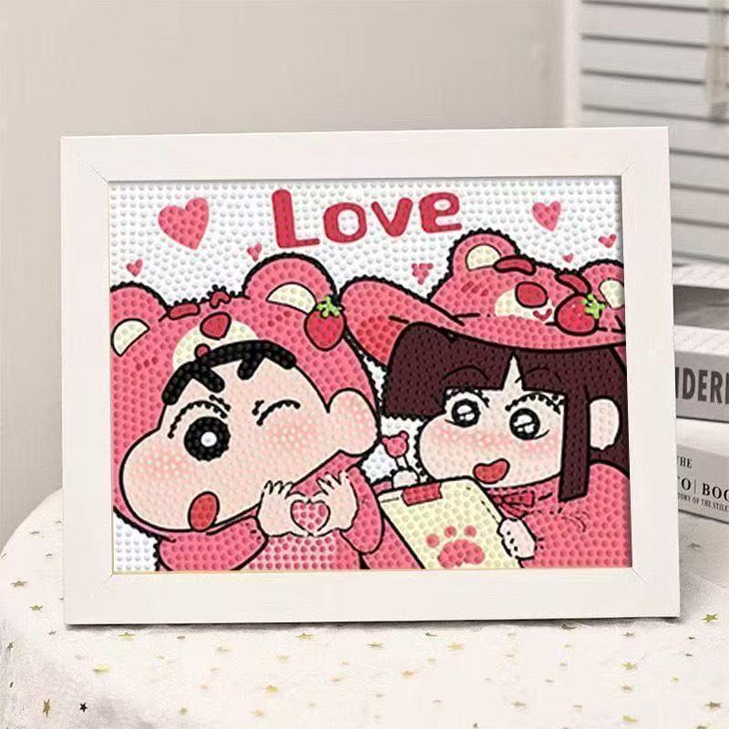 Kuromi Cartoon Diamond Painting Kit: Peace & Joy DIY Gift for Students and Kids.