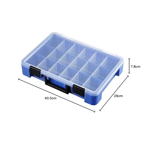 JEJ Astage PS-400 Storage Box, Parts Stocker, Blue, 29cm Deep X 7.8cm High X 40.5cm Wide, Set of 6, Made In Japan