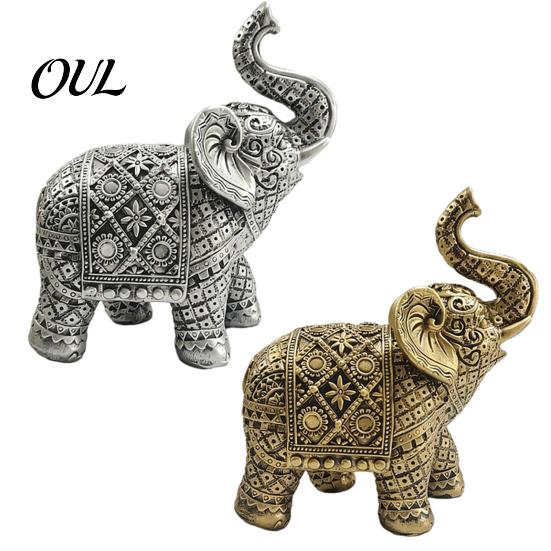 Entryway Interior Ornament Elephant Figurine, Luck Charm Sculpture, Versatile Indoor Outdoor Decor for Statue Car Tabletop Living Room Office,