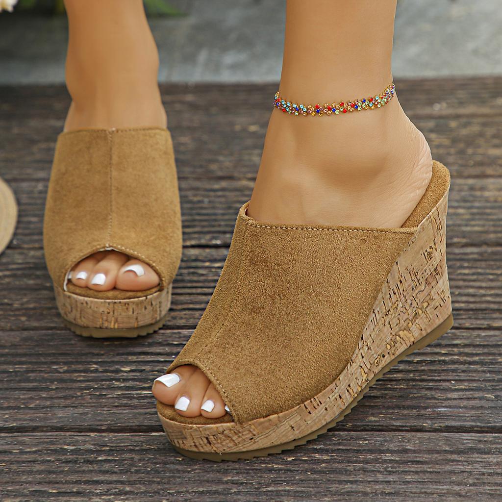 2026 New Women Wedge Platform Sandals Vacation Thick Heels Slippers Non Slip Thick Bottom Shoes Women Lightweight Designer Shoes