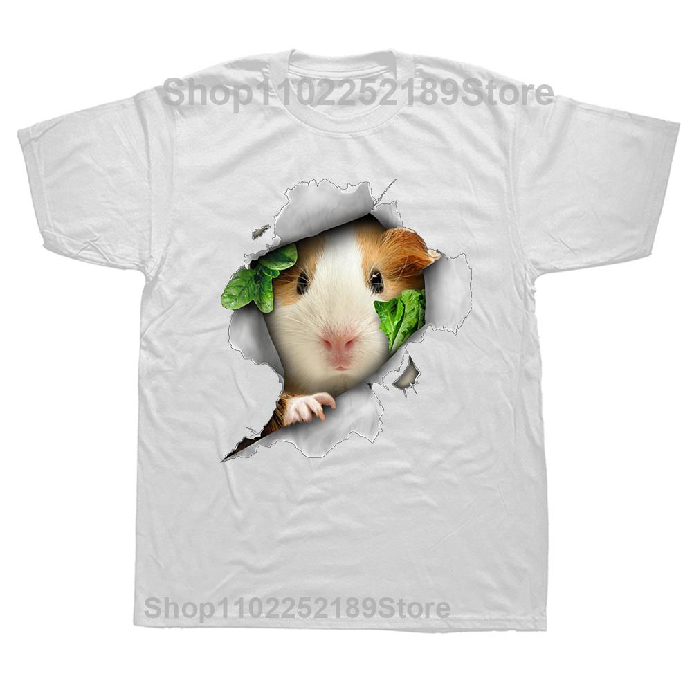 Guinea Pig Lover Pet Potato Print Funny Cotton Men T-shirt Cute Tshirt Summer Fashion Cartoon Top Shirts Punk Male T Shirt