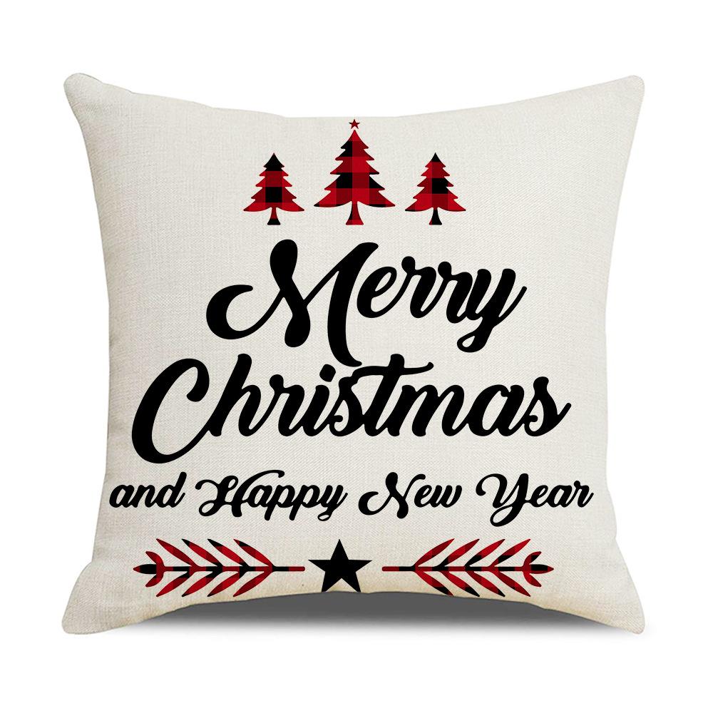 Christmas Gift Pillowcase Linen Pillowcase Printed Home Pillowcase Car Cushion Pillowcase
