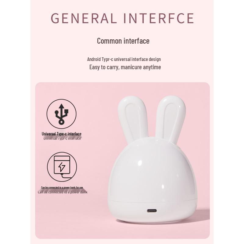 Mini Gel Nail Lamp - Adorable Rabbit Design, Quick-Drying, LED Gel, Won't Darken Hands, Perfect for Home Use