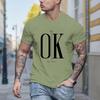 Nuova T-shirt Estiva Moda Uomo Personalità OK Stampata Top da Uomo