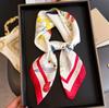Elegant Flower Simulation Silk Printing Silk Scarf Square Scarf High-end Shawl Sunscreen Neck Professional Scarf Headscarf Scarf