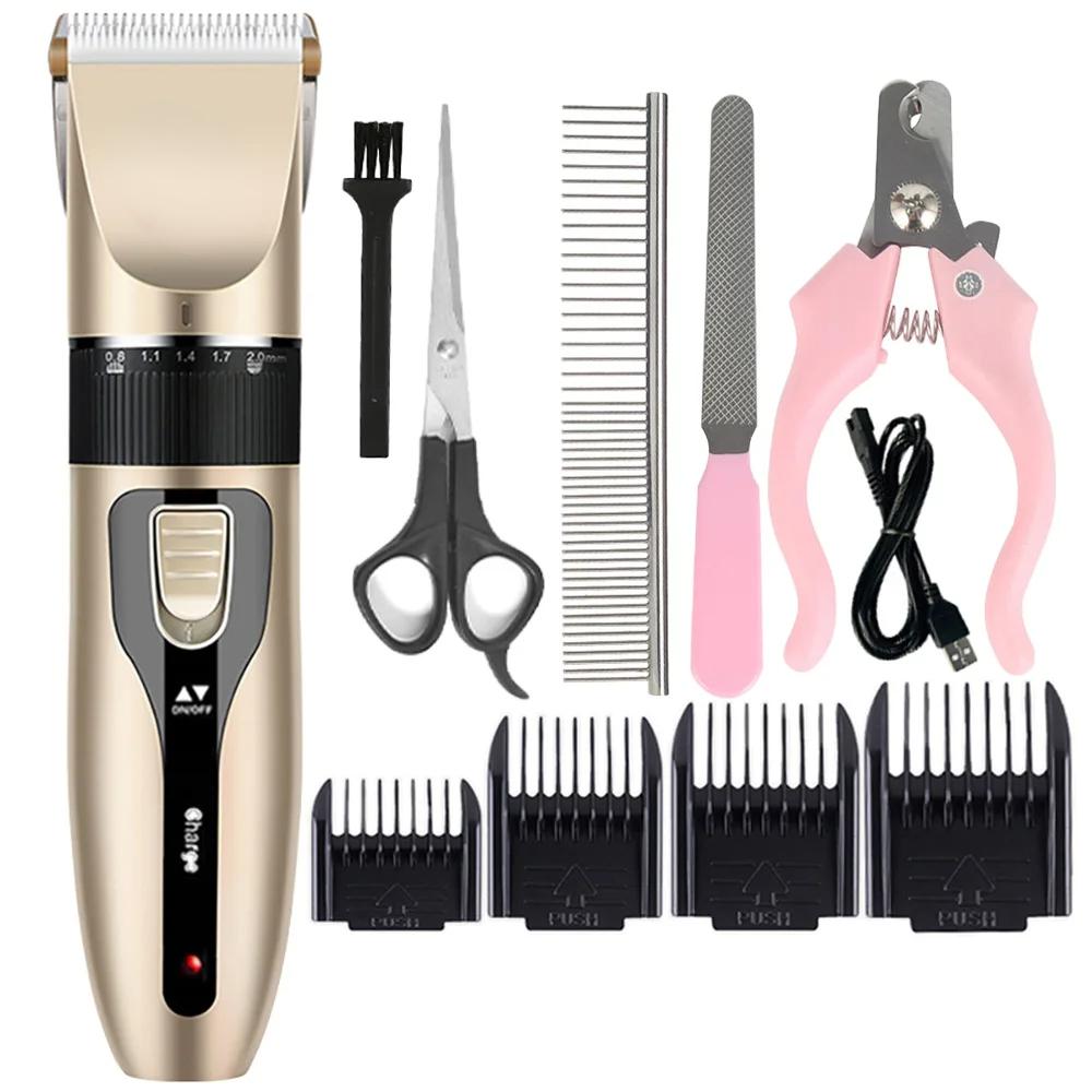 Dog Cat Clipper Hair Clippers Grooming Haircut Pet Shaver Conjunto completo Pets Recarregável Professional Cutter Shaver Máquina de corte