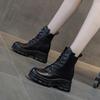 Fashion 9CM Fashion Women Boots Autumn Winter Warm Plush Platform Ankle Boots For Women Real Cowhide Wedges Height Increasing Shoes
