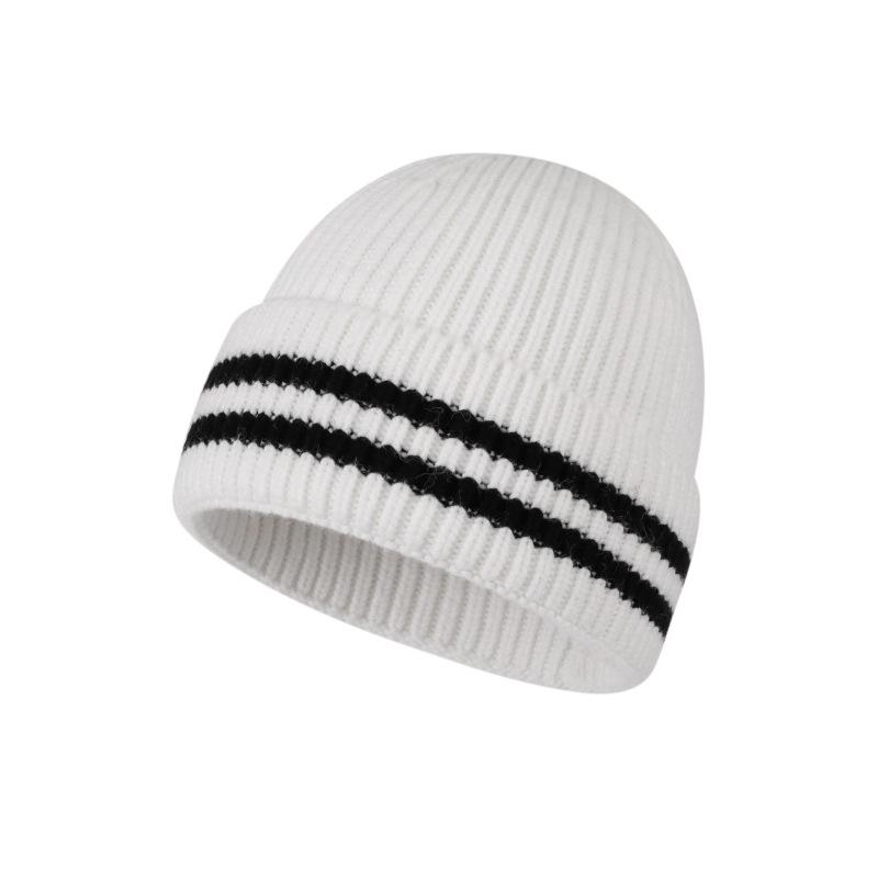 Vlněná pletená čepice v korejském stylu: Hřejivá, trendy, unisex podzimní/zimní čepice