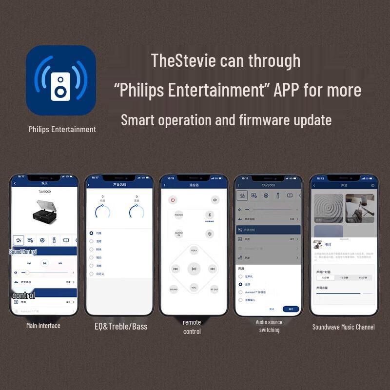 Philips TAV3000B Retro Bluetooth Vinyl Record Player