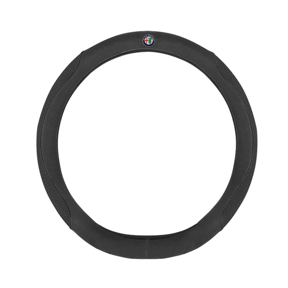 37-38cm Suede Leather Anti-Slip Car Steering Wheel Cover Protection Cover For Alfa Romeo Giulietta 159 147 Sportiva Accessories