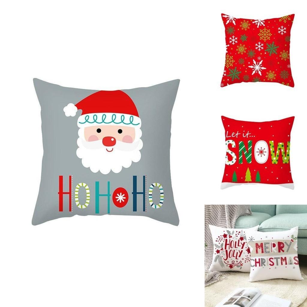 Luxurious Peach Skin Velvet Christmas Cushion Cover With Charming Santa Claus Print For Home