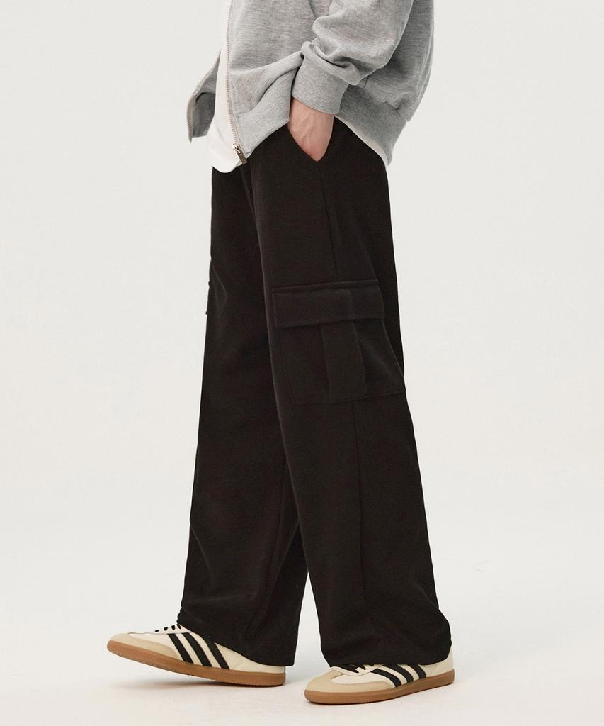 TOPBOY [2Pack Non-Fleece Or Fleece] Cargo Straight Sweatpants 2 Colors (Type A)