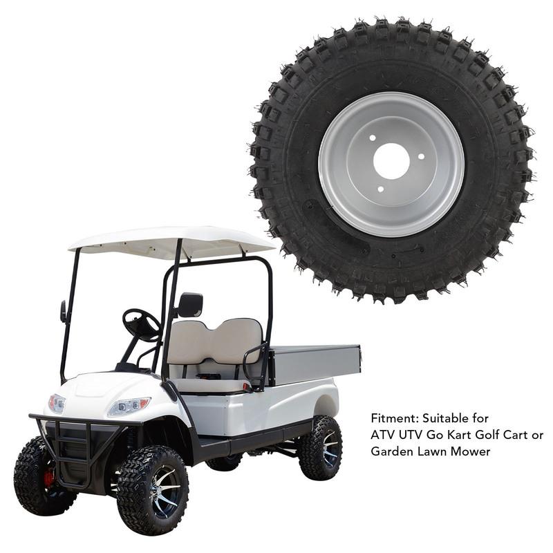16X8-7 Tire with 3 Holes Rim 6PR Excellent Road Grip 7 Inches ATV UTV Tire Wheel for Go Kart Golf Cart Garden Lawn Mower