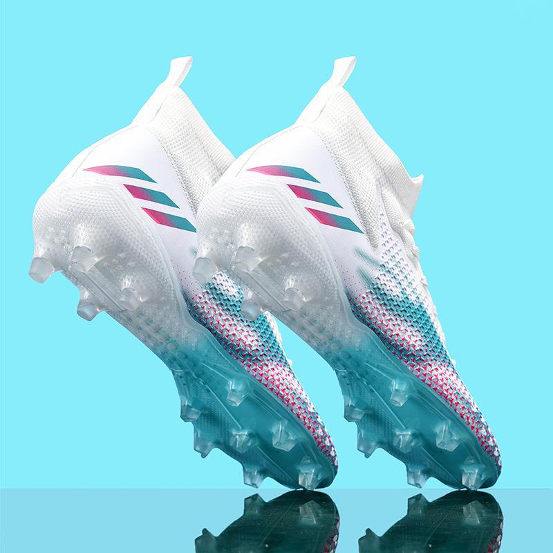 Zapatos de fútbol nuevos de talla grande, para hombre y niño, tacos rotos, tacos para césped artificial, zapatos de fútbol de suela dura, zapatillas de deporte de caña alta