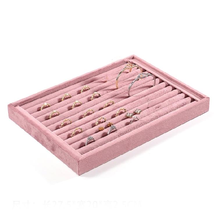 Stackable Velvets Jewelry Presentation Tray Necklaces Bracelets Earring Storage Organiser Multifunctional Rings Holder