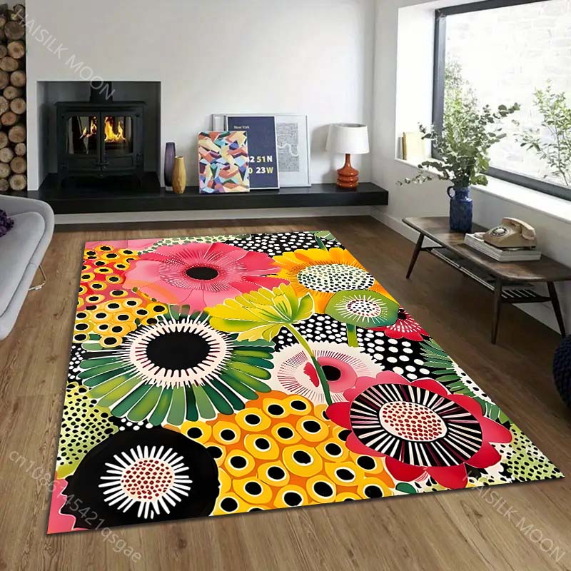 Multiple sizes Colorful Floral Pattern Rug Carpet for Living Room Bedroom Sofa Home Decor Non-slip Floor Mat Luxury Gift