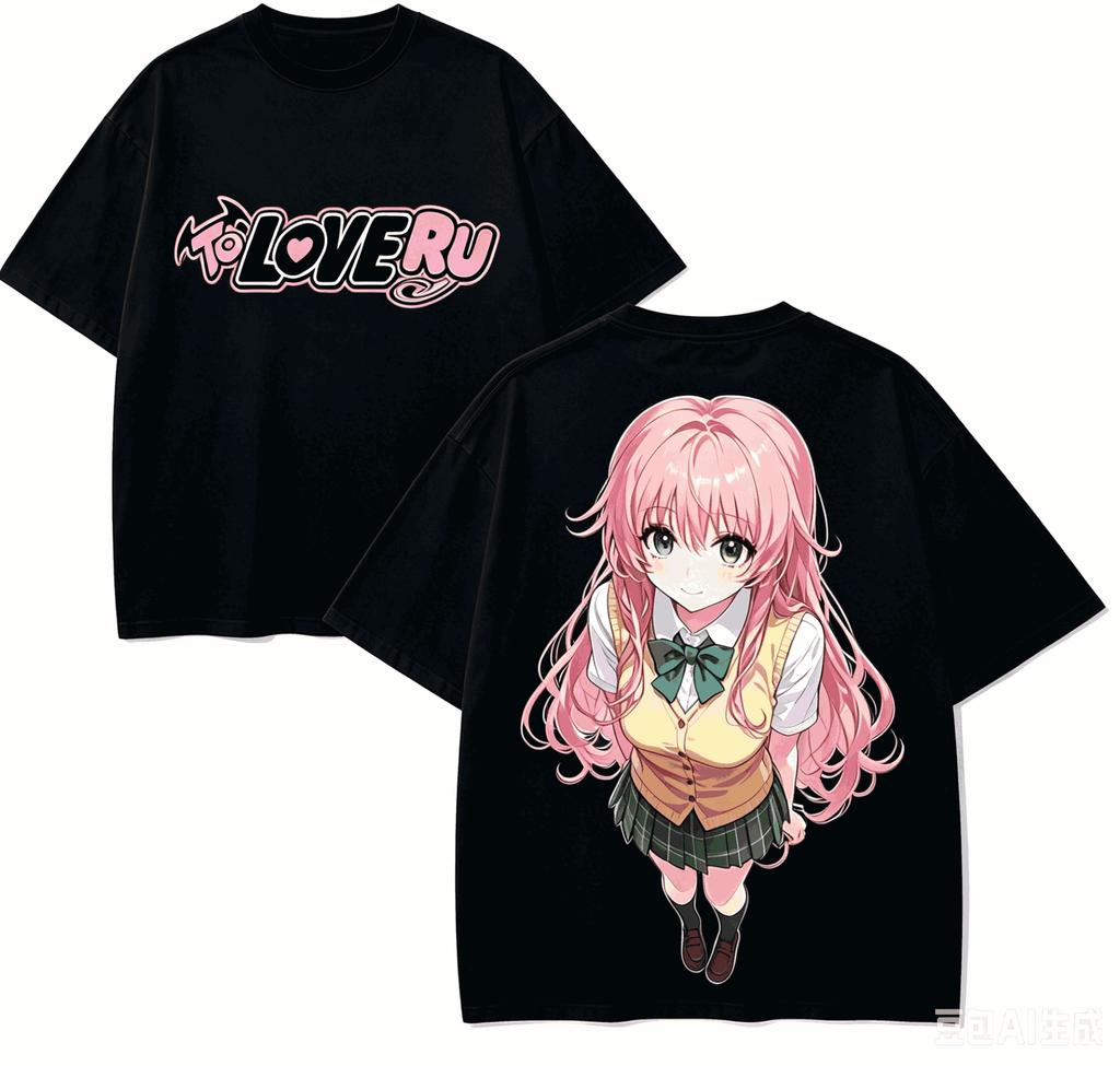 2026 Hot Sale To LOVE-Ru Anime Lover T-shirt Harajuku Cotton New Model High Street Retro Fashion Oversized Unisex Hot Product Comfortable Soft