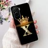 For Xiaomi Poco M7 4G Case Cover Transparent Aesthetic A-Z Letters Fashion Flowers Crown Soft Bumper Casing