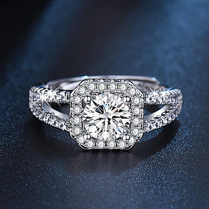 Sliver Rings Shining Classics Zircon For Women Wedding Engagement Jewelry Fashion Luxury Gift High Quality R168