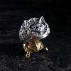 Retro Devon Rex Cat Adjustable Open Ring For Men Silver-plated Copper Gothic Punk Edgy Kitten Accessories Cute Gift