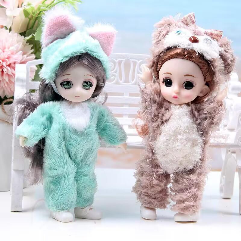 17cm Multi-jointed Doll with Replaceable Clothes - Princess Hengchao Hand-painted Playhouse Figure