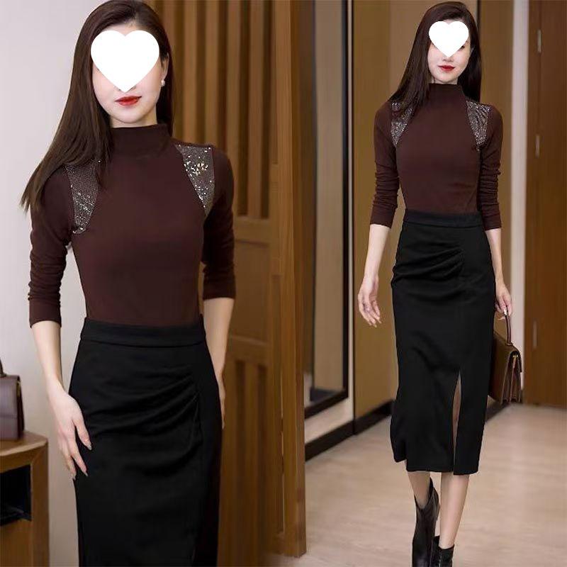 

Stylish Plus Size Warm Drill Long Sleeve Shirt for Middle-Aged Women - Autumn/Winter Fashion L