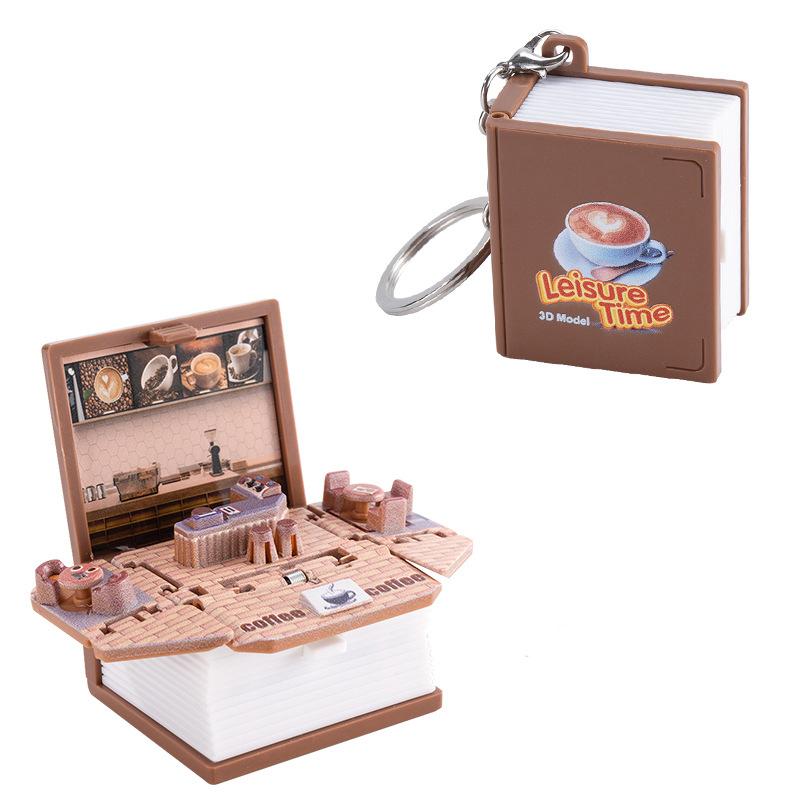 

3D Міні Складна Книжка Брелок Дитячі Іграшки Зняття Тривоги Стресу Іграшки Замок Подарунок на День Народження Ювелірна Прикраса Кільця для Ключів Автомобіля Ключниці