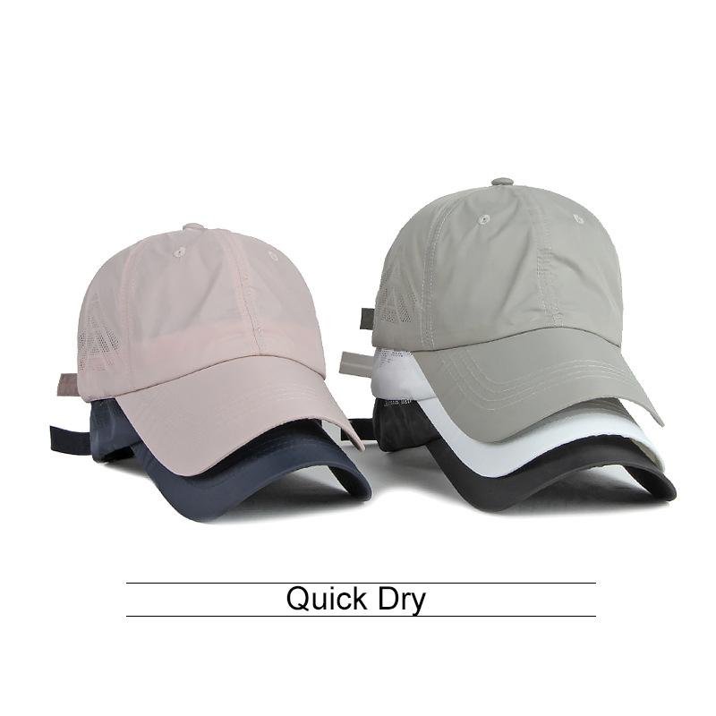 Summer Breathable Caps Quick Dry Baseball Cap Men Women Sports Golf Fishing Sun Visor Hat Solid Color Snapback Caps