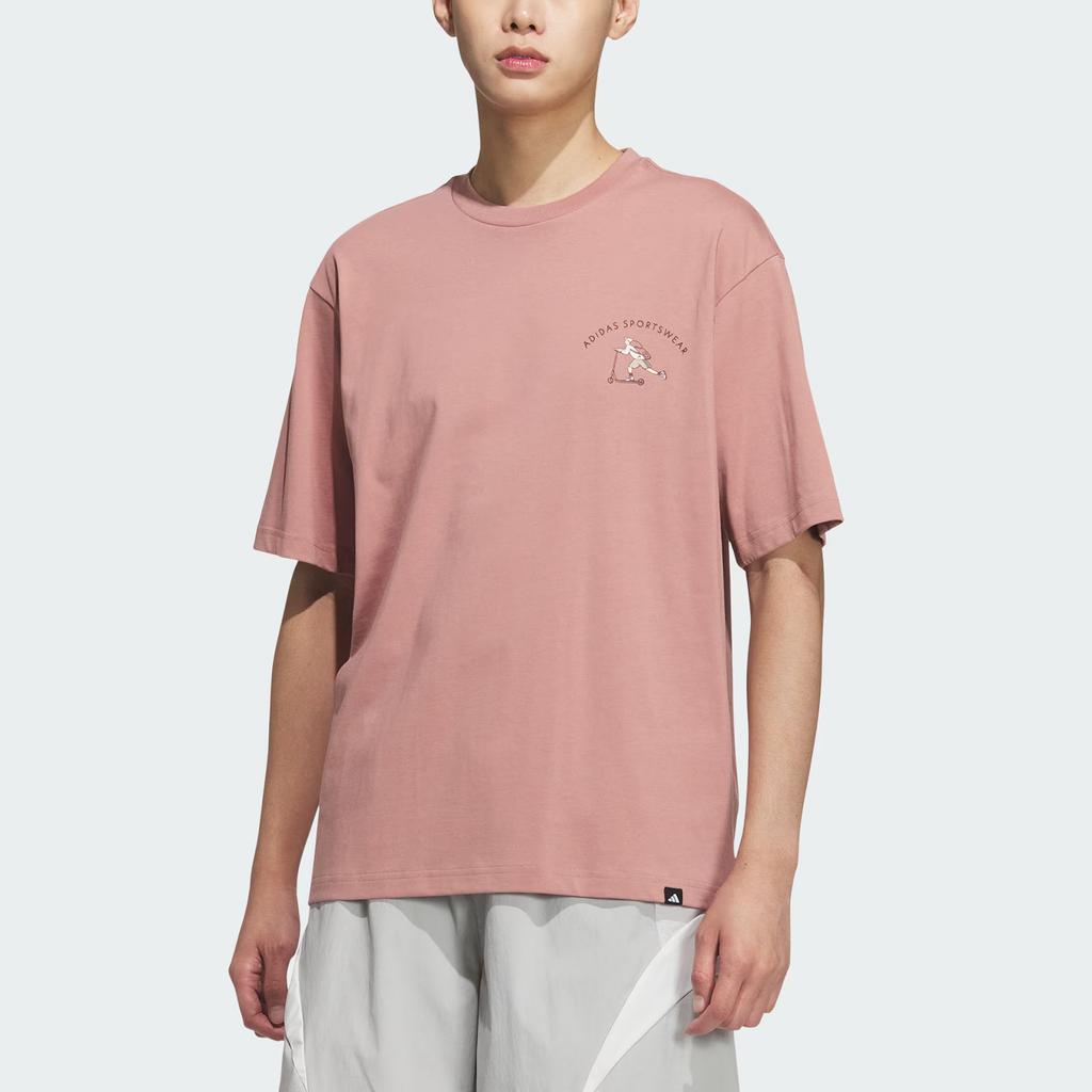 Adidas Sportswear GFX Short Sleeve Comfortable Soft Loose Knit Fashion T-Shirt Men Tops Warm-Earth-Brown JL6059