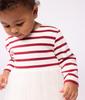 Petit Bateau Dress Size 24 86cm A0EBV, Off-White/Red, Months,