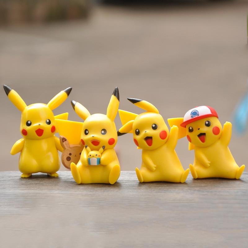 Anime Pikachu Figurines Childrens Toy Birthday Gift Desktop Decor Collectibles