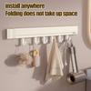 Retractable Towel Rack with 6 Hooks Laundry Room Balcony Bathroom Wall Mounted Clothes Drying Rack Foldable Towel Holder Shelf