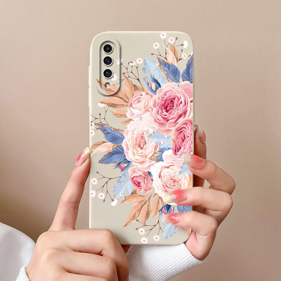 Case For Samsung A50 A50S Cute Astronaut Camera Lens Protection Soft Liquid Silicone Back Cover For Samsung Galaxy A 50 50S Capa